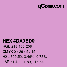 カラーコード: HEX #DA9BD0 | qconv.com