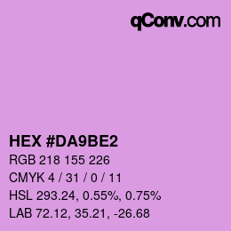 カラーコード: HEX #DA9BE2 | qconv.com