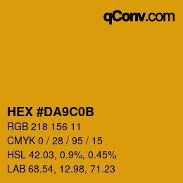 Color code: HEX #DA9C0B | qconv.com