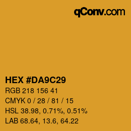 Color code: HEX #DA9C29 | qconv.com