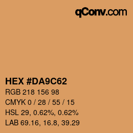 カラーコード: HEX #DA9C62 | qconv.com