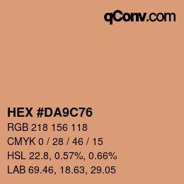 Color code: HEX #DA9C76 | qconv.com