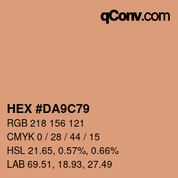 Color code: HEX #DA9C79 | qconv.com