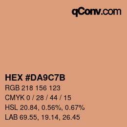 カラーコード: HEX #DA9C7B | qconv.com