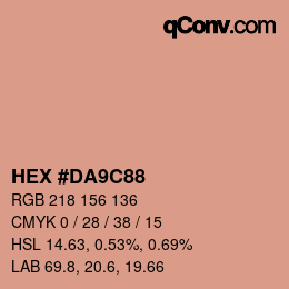 Color code: HEX #DA9C88 | qconv.com