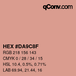 Color code: HEX #DA9C8F | qconv.com