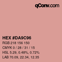 Color code: HEX #DA9C96 | qconv.com