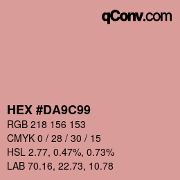 Color code: HEX #DA9C99 | qconv.com