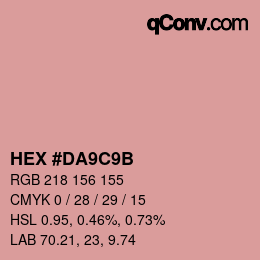 Color code: HEX #DA9C9B | qconv.com