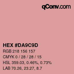 Color code: HEX #DA9C9D | qconv.com