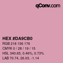 Color code: HEX #DA9CB0 | qconv.com