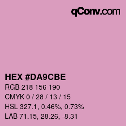 Color code: HEX #DA9CBE | qconv.com