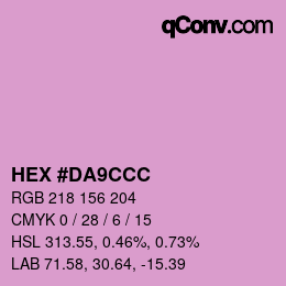 Color code: HEX #DA9CCC | qconv.com