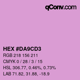 Color code: HEX #DA9CD3 | qconv.com