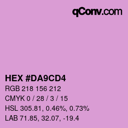 カラーコード: HEX #DA9CD4 | qconv.com