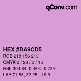 カラーコード: HEX #DA9CD5 | qconv.com