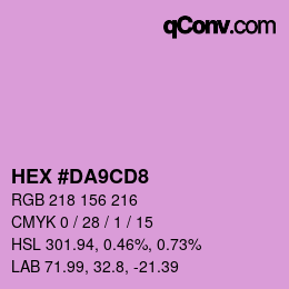 カラーコード: HEX #DA9CD8 | qconv.com