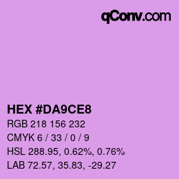 颜色代码: HEX #DA9CE8 | qconv.com