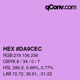 Color code: HEX #DA9CEC | qconv.com