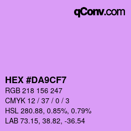 カラーコード: HEX #DA9CF7 | qconv.com