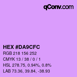 颜色代码: HEX #DA9CFC | qconv.com