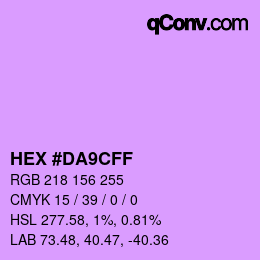 Color code: HEX #DA9CFF | qconv.com