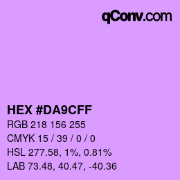 カラーコード: HEX #DA9CFF | qconv.com
