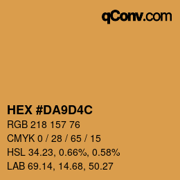 カラーコード: HEX #DA9D4C | qconv.com