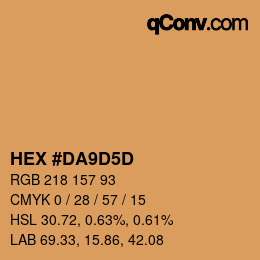 颜色代码: HEX #DA9D5D | qconv.com