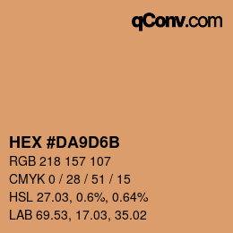 Color code: HEX #DA9D6B | qconv.com