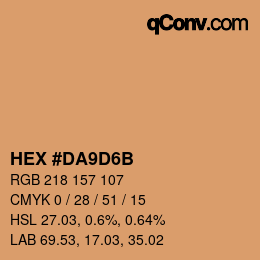 カラーコード: HEX #DA9D6B | qconv.com