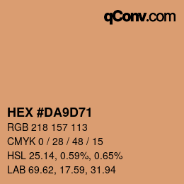 Color code: HEX #DA9D71 | qconv.com