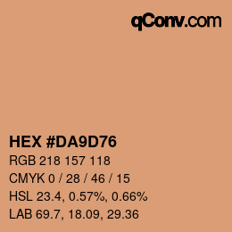 カラーコード: HEX #DA9D76 | qconv.com