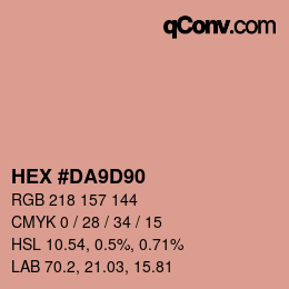 Color code: HEX #DA9D90 | qconv.com