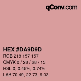 Color code: HEX #DA9D9D | qconv.com