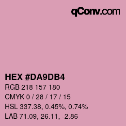 カラーコード: HEX #DA9DB4 | qconv.com