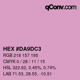 カラーコード: HEX #DA9DC3 | qconv.com