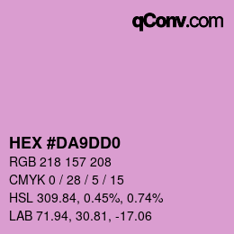 カラーコード: HEX #DA9DD0 | qconv.com
