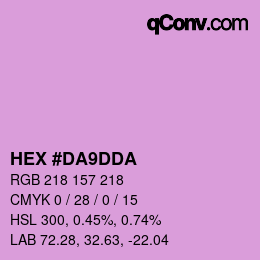 カラーコード: HEX #DA9DDA | qconv.com