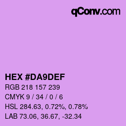 Color code: HEX #DA9DEF | qconv.com