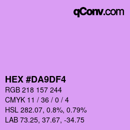カラーコード: HEX #DA9DF4 | qconv.com