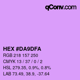 カラーコード: HEX #DA9DFA | qconv.com