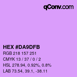 颜色代码: HEX #DA9DFB | qconv.com