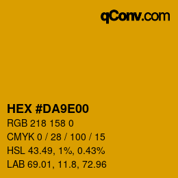 Color code: HEX #DA9E00 | qconv.com