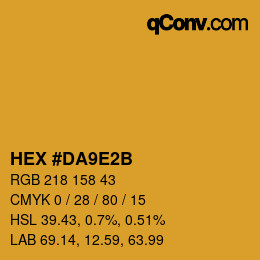 Color code: HEX #DA9E2B | qconv.com