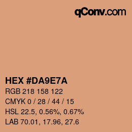 カラーコード: HEX #DA9E7A | qconv.com