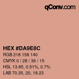 颜色代码: HEX #DA9E8C | qconv.com