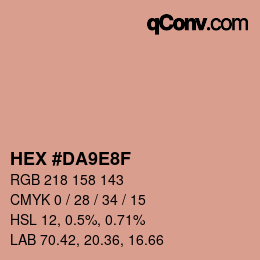 カラーコード: HEX #DA9E8F | qconv.com