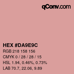 カラーコード: HEX #DA9E9C | qconv.com