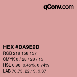 Color code: HEX #DA9E9D | qconv.com